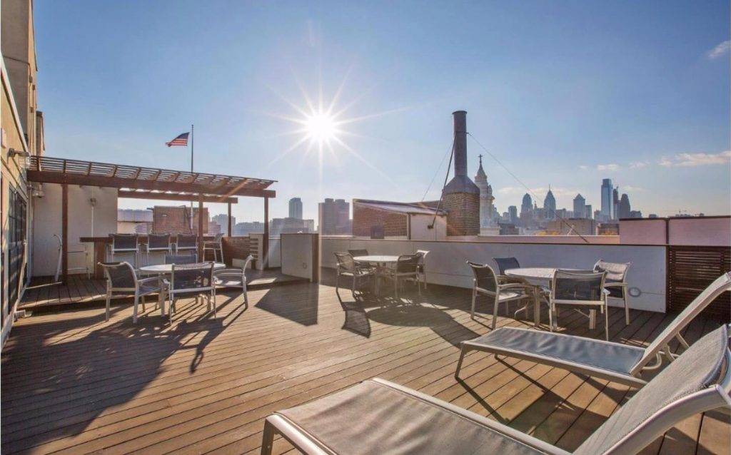 Roof deck views at Bridgeview Place Condos