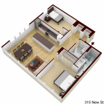 Bridgeview place 2 bed 2 bath sample floorplan