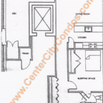 The Addison 1 bed + den, 1 bath floorplan