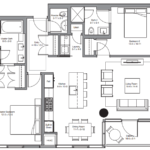 One Riverside 2 Bedroom, 2.5 Bathroom Floorplan