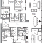 One Riverside 4 Bedroom, 4.5 Bathroom Floorplan