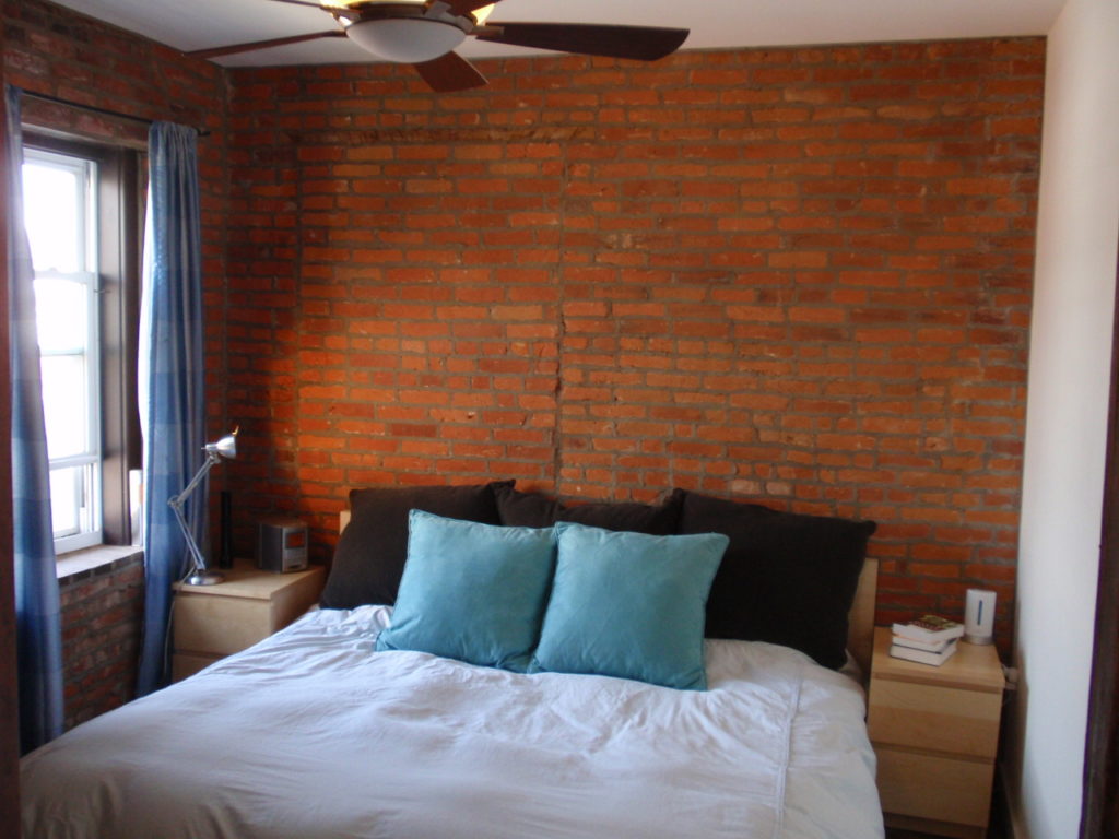 Fitzwater Lofts Condos Bedroom - Exposed Brick