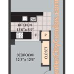 The Addison One Bedroom Floorplan