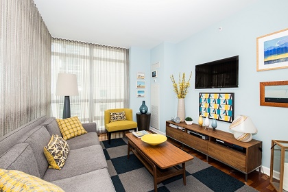 Living Room At Waterfront Square After Staging