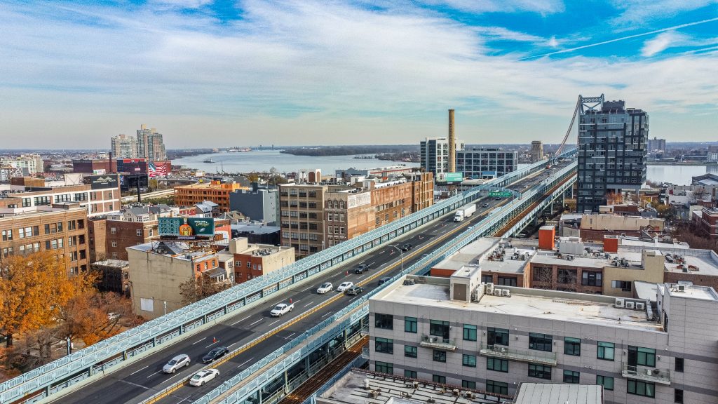 Old City Aerial View of Bridge and River