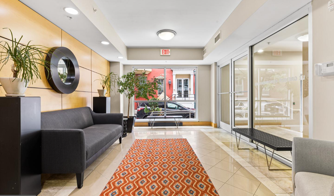 The lobby at Le Grenier Condos 