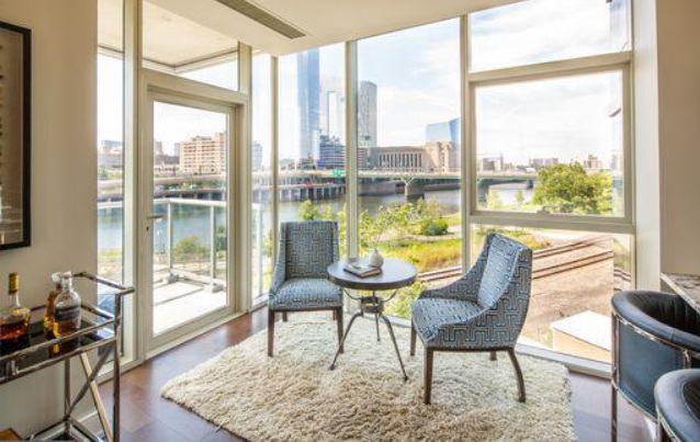 OneRiversideWindowSeat View from One Riverside Condos for Sale in Fitler Square in Philadelphia near the University of Pennsylvania