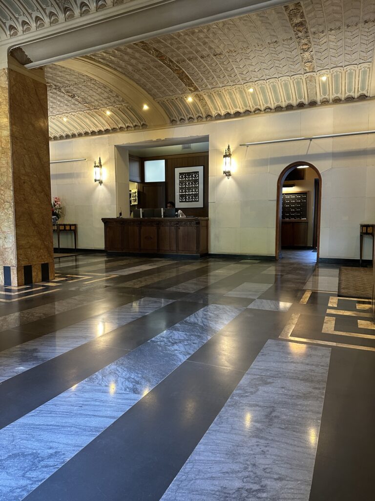 Rittenhouse Plaza Cooperative Building Lobby at 1901 Walnut Street in Philadelphia